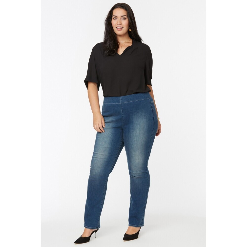 NYDJ Clean Enchantment Jeans Women's 24W Blue Denim Pull-On Straight Leg DDR656
